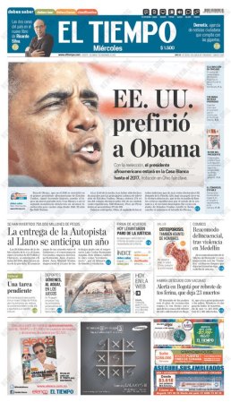 El Tiempo de Bogotá, Colombia: EE.UU. prefirió a Obama.