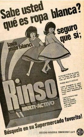 El detergente Rinso Multi-activo, ya desaparecido y que muchos compraban en el colmado.