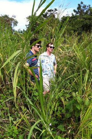 Entre las hierbas vemos a Adam Brody (Chris) y Rob Huebel (Phil), dos de los personajes principales de esta cinta.