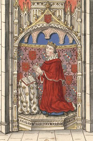1387: Carlos II de Navarra. Tras haber sido envuelto con vendajes y rociado con brandy para curar una enfermedad, murió calcinado cuando un sirviente, por torpeza, lo prendió fuego.