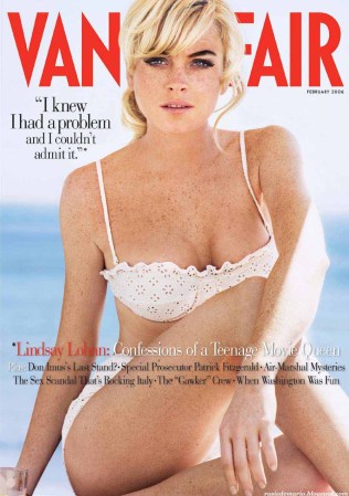 (2011) Lohan posa para la portada de “Vanity Fair”, donde se informa que la actriz admitió padecer de bulimia y consumir drogas en el pasado. Lohan desmiente estas afirmaciones, pero la revista se mantiene firme en su versión.