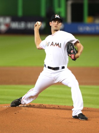El Pitcher Jacob Turner #33 de los Miami Marlins. Segunda temporada con el equipo.