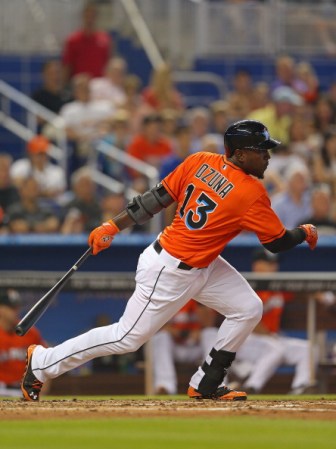 Marcell Ozuna #13 de los Miami Marlins. Center Field en su segundo año con el equipo.