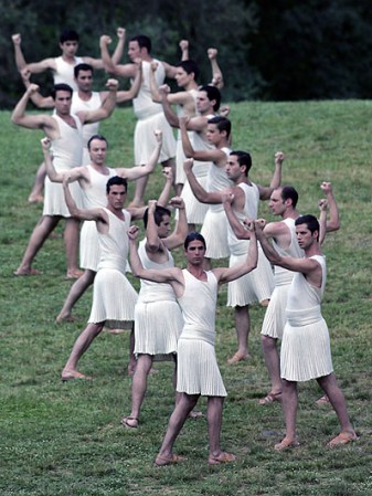 ATHENS, GREECE - MAY 10: Dancers perform during the London 2012 Olympic Torch during the Lighting Ceremony of the Olympic Flame at Ancient Olympia on May 10, 2012 in Olympia, Greece. (Photo by Milos Bicanski/Getty Images)