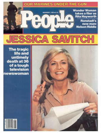 La periodista estadounidense de NBC Jessica Savitch perdió la vida el 23 de octubre de 1983. El auto en el que viajaba con un amigo al volante cayó en un canal lleno de fango, lo cual impidió que abrieran las puertas del auto para salvar sus vidas. Todo ocurrió en New Hope, Pensilvania.