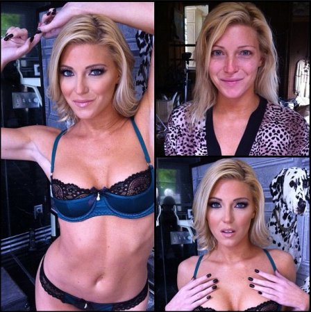 Nikki Lee Young antes y después del maquillaje.