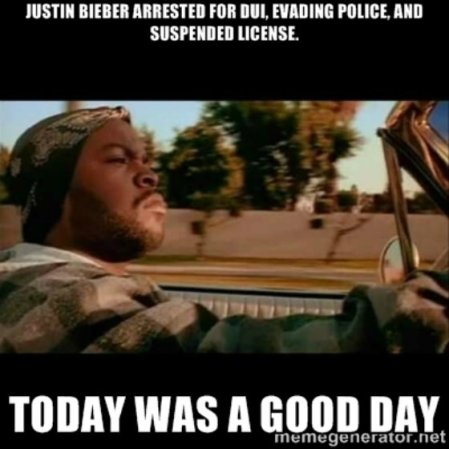 Las redes sociales han comenzado a hacer humor con el encarcelamiento de Justin Bieber, con unos divertidos Memes.