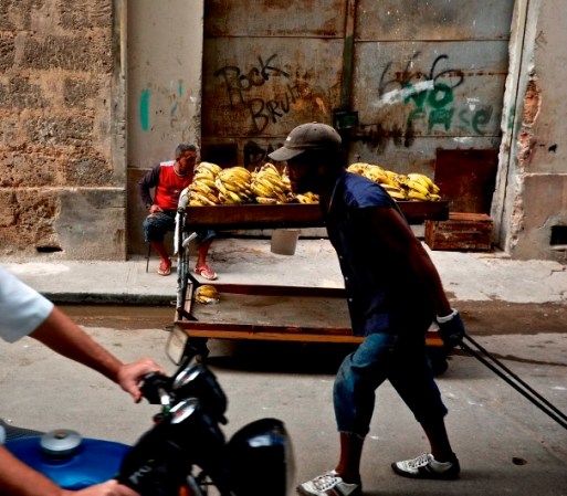 Vendedores callejeros ofrecen sus productos