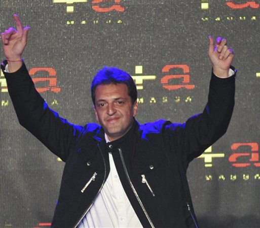El opositor Sergio Massa, del Frente Renovador (FR), ganador de las primarias en la provincia de Buenos Aires, el distrito electoral más importante del país.