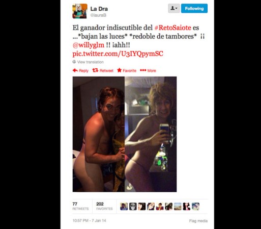 El impacto de esta foto fue tan grande en las redes sociales, que "La Dra" -una popular personalidad de Twitter en México- hizo en su cuenta @iauraB, un concurso llamado #RetoSaiote, el cual consistía en imitar la pose de Cristian Castro.