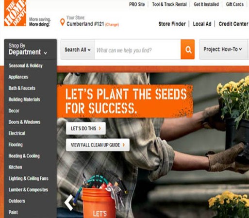 Homedepot <br /> Industria: comercio <br /> Puestos: teleoperador, supervisor de ventas, atención al público, gerente de protección de activos <br /> Plazas: Atlanta, Nueva York