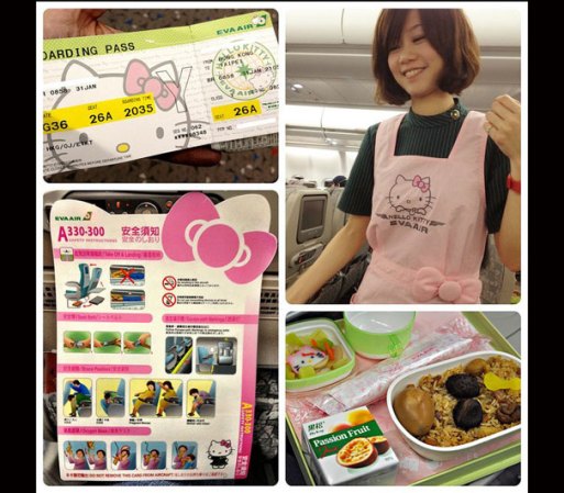 Utensillos, envases y productos tienen estampada la imagen de Hello Kitty.