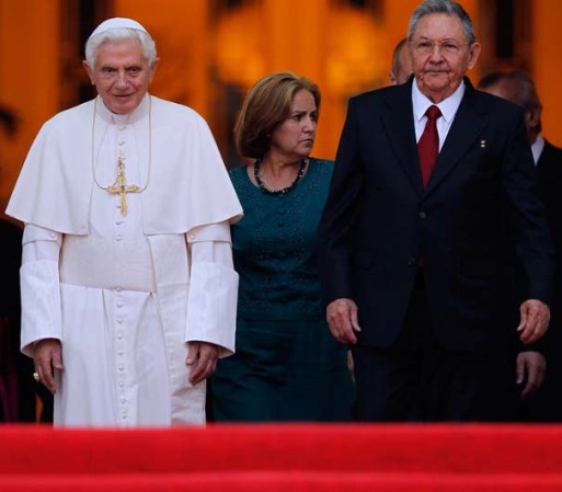 El Papa y Raúl Castro luego de su reunión.