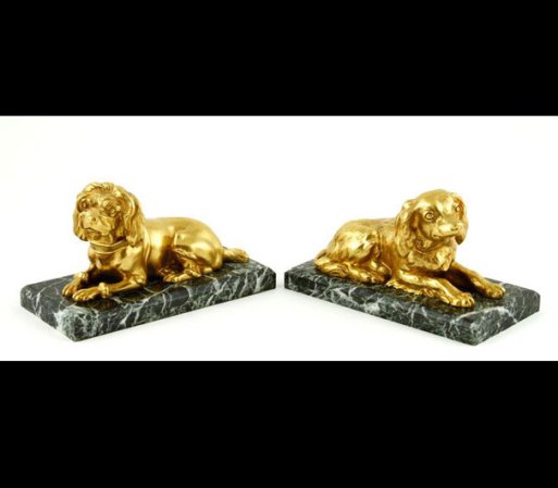 Escultura de bronce de dos perros: Precio inicial $1,500