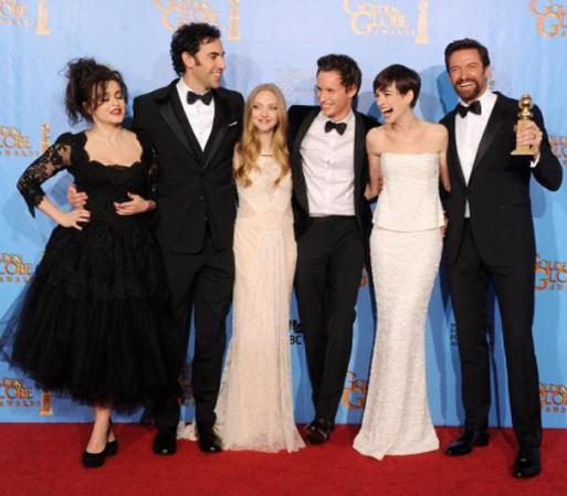 "Les Miserables" ganó el Golden Globe en la categoría Mejor Película, Comedia o Musical. Hugh Jackman y Anne Hathaway también ganaron por sus interpretaciones en el film. Gran candidata para el Oscar.