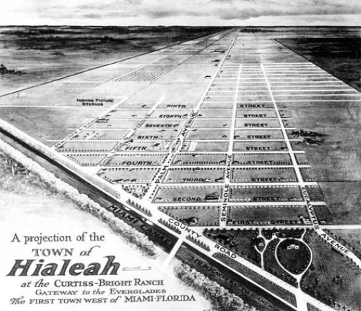 Mapa original del pueblo de Hialeah que data de 1921.