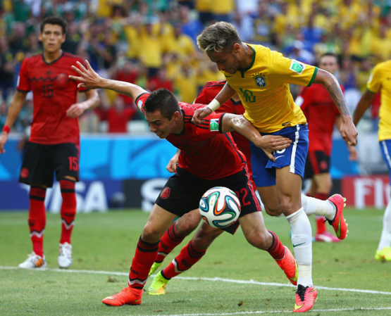 Imágenes del partido entre Brasil y México librado el 17 de junio como parte de la Copa Mundial 2014.