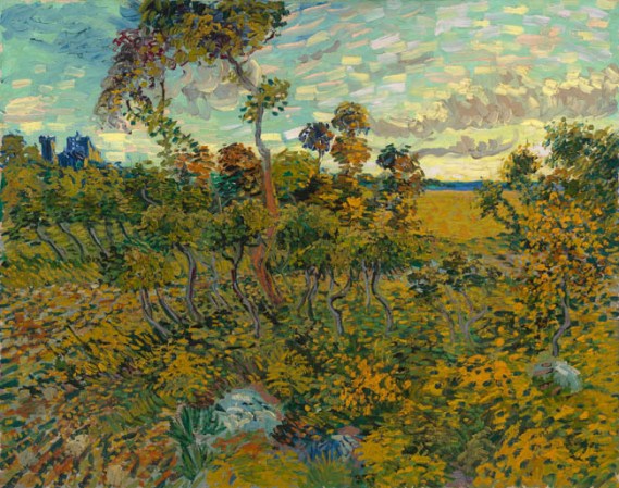 "Puesta de sol en montmajour" 1888