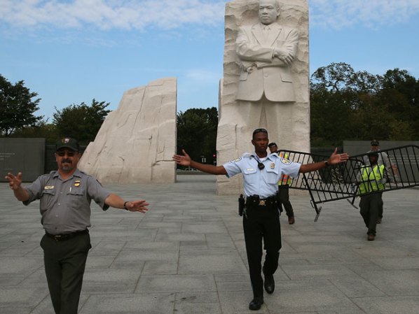 El Martin Luther King (MLK) Memorial en Washington, también clausurado.