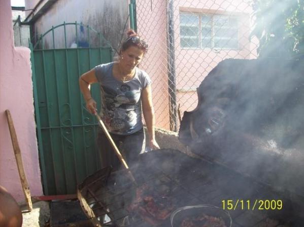 parrilla improvisada.