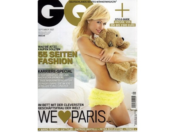 Paris Hilton en GQ (septiembre, 2007).