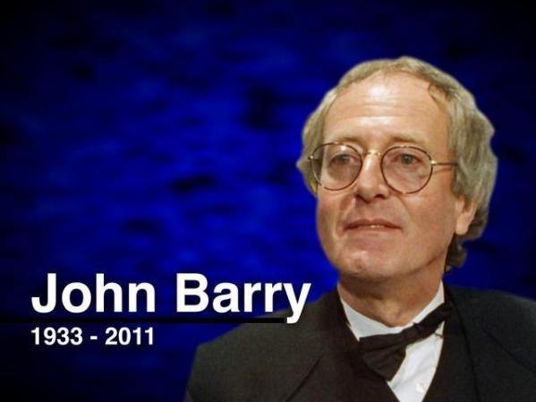 30 de enero, 2011: John Barry compositor inglés de música de películas como "Danza con Lobos" y 11 filmes de James Bond. Murió de un ataque al corazón a los 77 años.