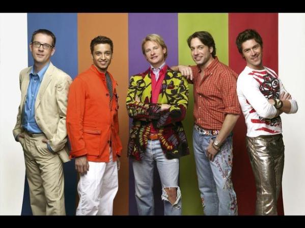 Los conductores de "Queer Eye" Ted Allen, Jai Rodriguez, Carson Kressley, Thom Filiciay Kyan Douglas