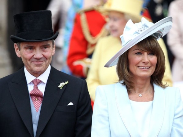 Los padres de la novia, Michael y Carole Middleton.