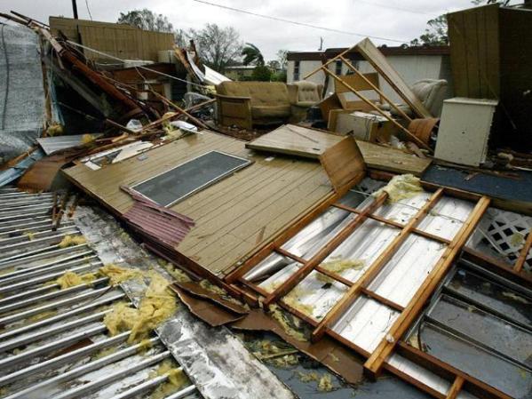 Las casas rodantes de Vero Beach en Florida, victimizadas por Jeanne.
