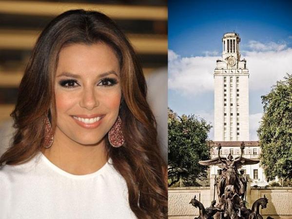 Eva Longoria estudió Kinesiología en la Universidad de Texas, y a partir del 2009 estudia una maestría en Ciencias Políticas y Estudios Chicanos en California State University, Northridge.