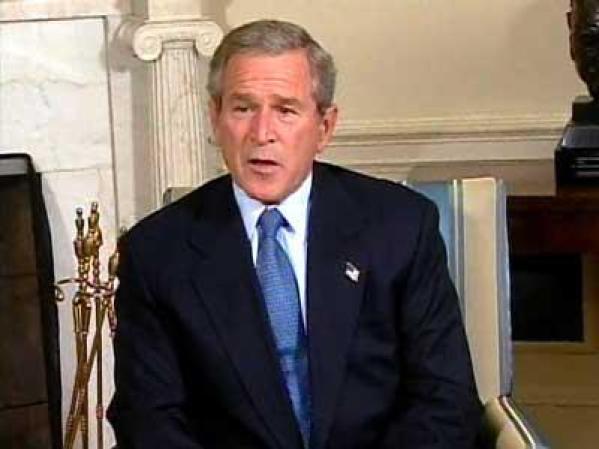 Bush ha añadido "Habrá una oportunidad para la paz cuando los líderes palestinos decidan construir una sociedad democrática y libre".