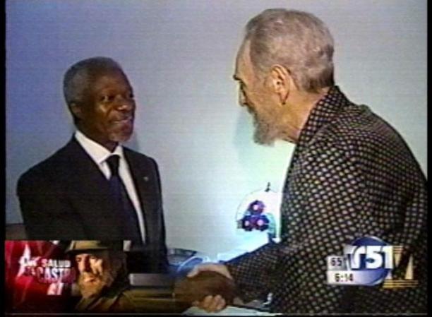 14 DE SEPTIEMBRE, 2006: Castro también se reúne con el saliente Secretario General de Naciones Unidas, Kofi Annan.