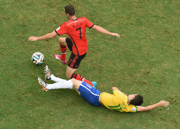 Imágenes del partido entre Brasil y México librado el 17 de junio como parte de la Copa Mundial 2014.