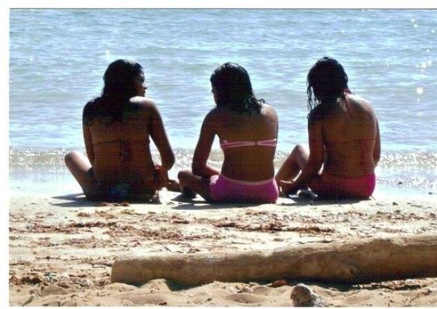 mi familia en la playa!,
