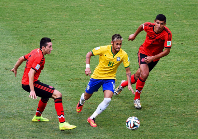 Imágenes del partido entre Brasil y México librado el 17 de junio como parte de la Copa Mundial 2014.