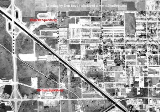 Imagen de 1963 donde ya aparece la Palmetto Speedway.