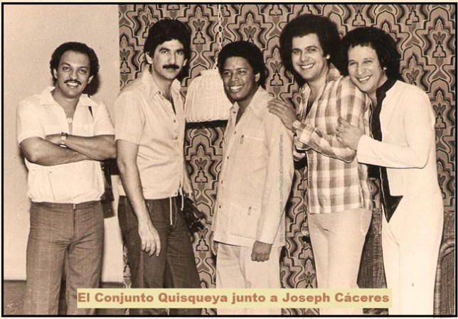 El Conjunto Quisqueya acompañado del señor Joseph Cáceres. El Conjunto Quisqueya es definitivamente uno de los grupos que dio a conocer el merengue a nivel internacional.