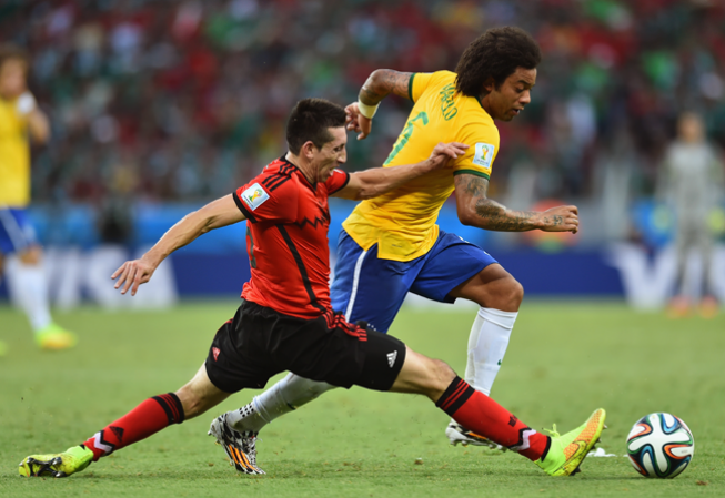 Imágenes del partido entre Brasil y México librado el 17 de junio como parte de la Copa Mundial 2014.