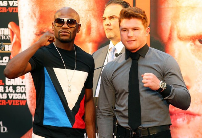 Los campeones del boxeo Floyd Mayweather Jr. y Saúl "Canelo" Álvarez se ven cara a cara en Nueva York, tras anunciar su pelea oficialmente. El combate será el próximo 14 de septiembre en el MGM Grand de Las Vegas.