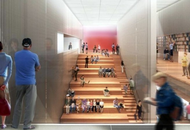 La biblioteca pública fue diseñada por el arquitecto mexicano, Enrique Norten.