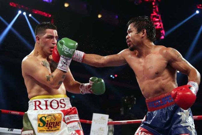 Paris Hilton, testigo de la derrota de Ríos frente a Pacquiao.