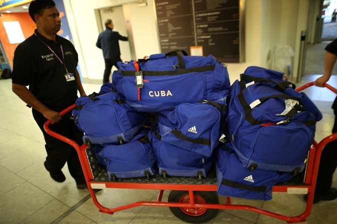 El equipaje de la delegación cubana.