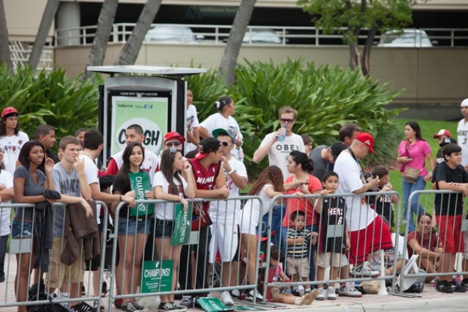 Imágenes de la celebración por la victoria del Heat.