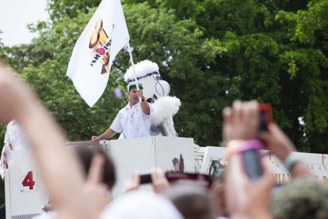 Imágenes de la celebración por la victoria del Heat.