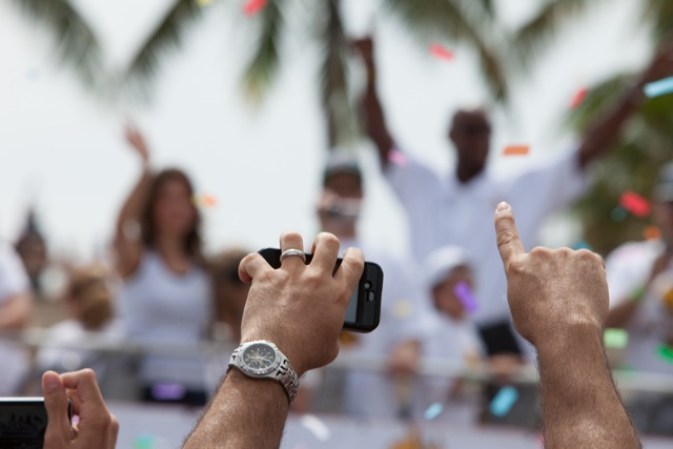 Imágenes de la celebración por la victoria del Heat.