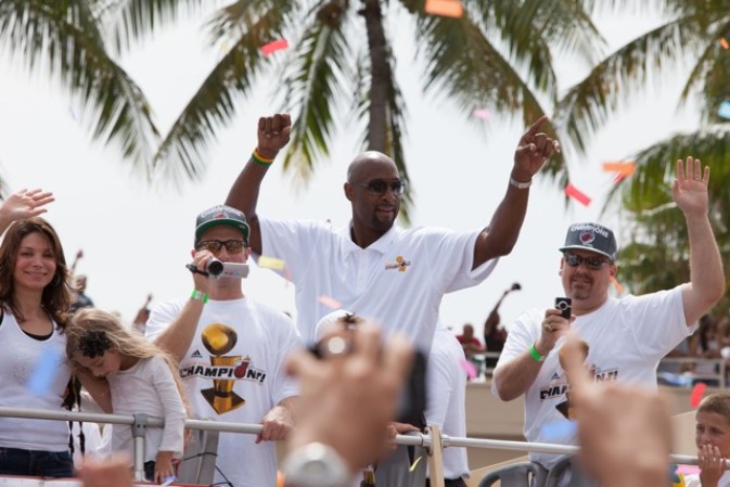 Imágenes de la celebración por la victoria del Heat.