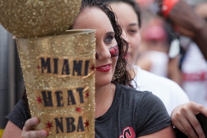 Imágenes de la celebración por la victoria del Heat.
