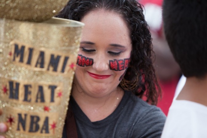 Imágenes de la celebración por la victoria del Heat.