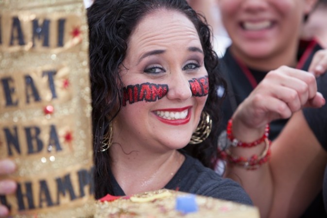 Imágenes de la celebración por la victoria del Heat.