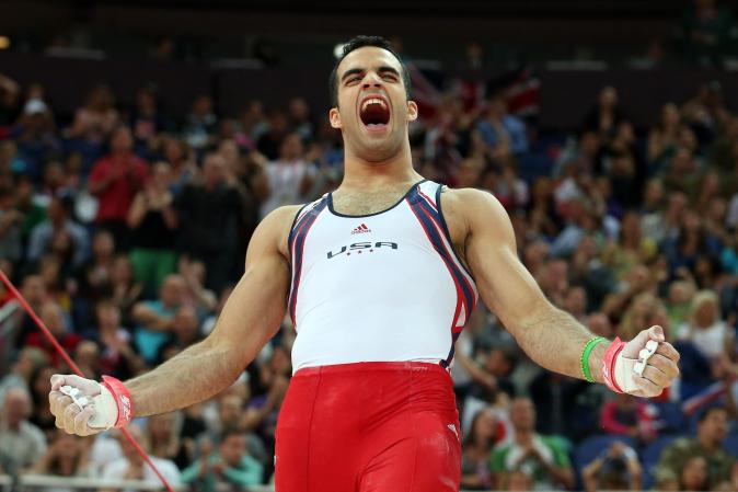 DIA 3: Danell Leyva del equipo estadounidense de gimnasia.